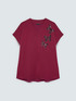 T-shirt bimaterica con farfalle in paillettes image number 4