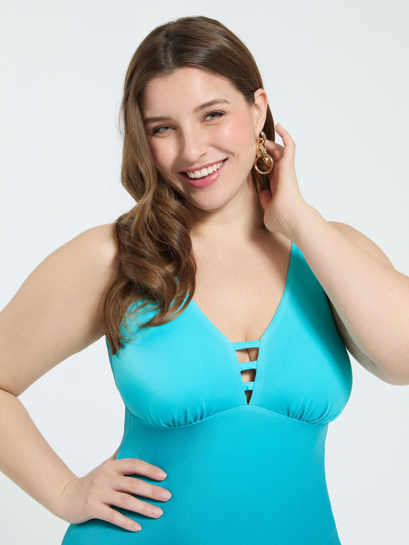 One-piece swimsuit with cut out detail image number 4
