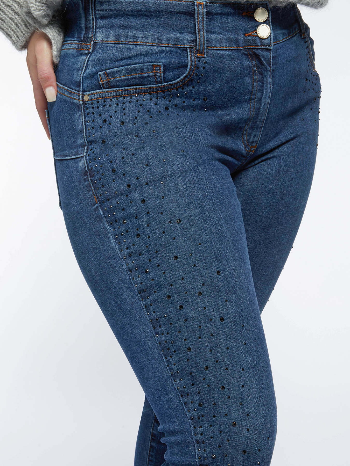 Jean skinny avec applications image number 3