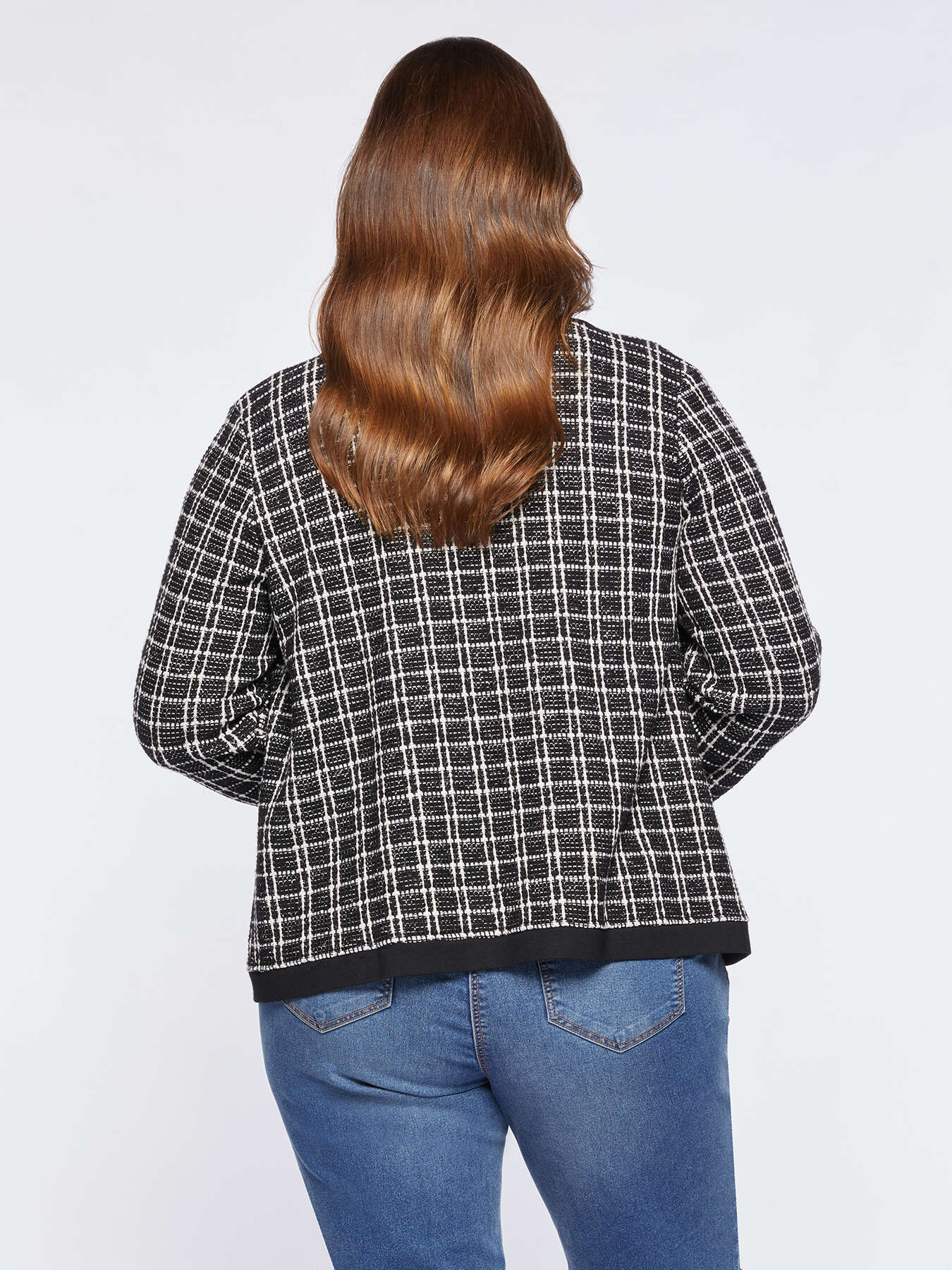 Patterned fabric jacket with buttons image number 1