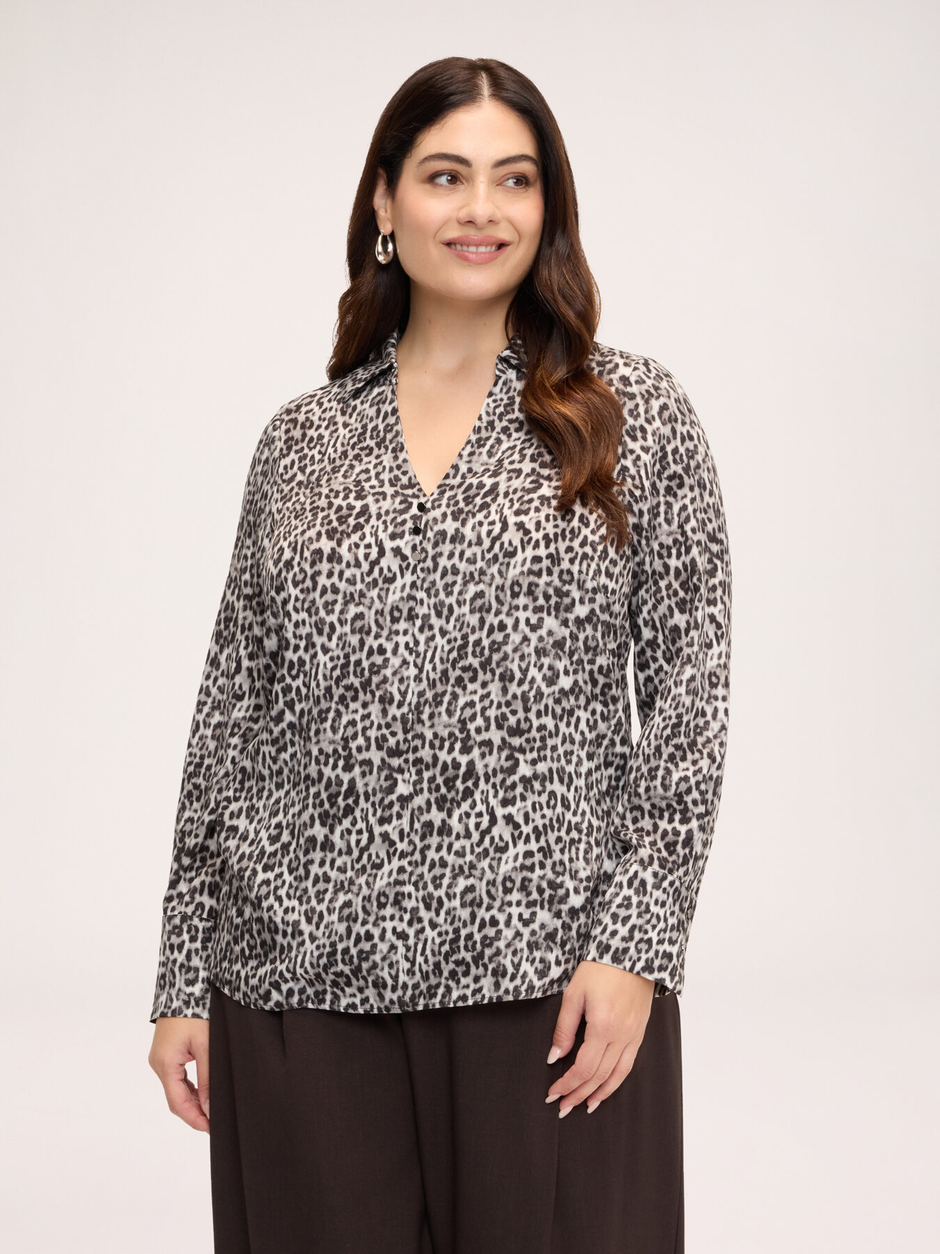 Viscose blouse with animal print image number 0