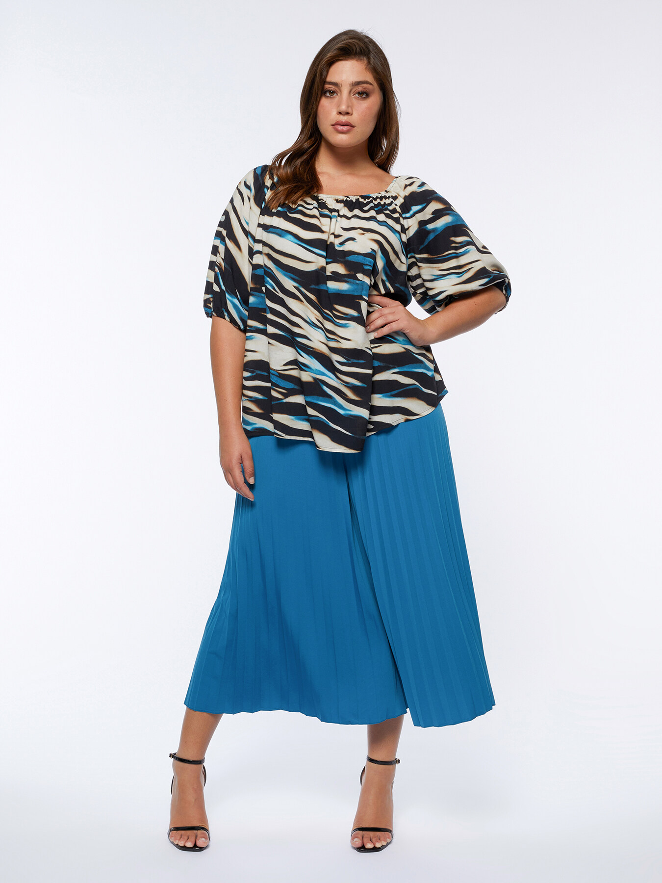 Bedruckte Off-Shoulder-Bluse image number 2