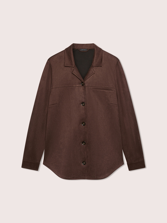 Oversized soft touch shirt jacket