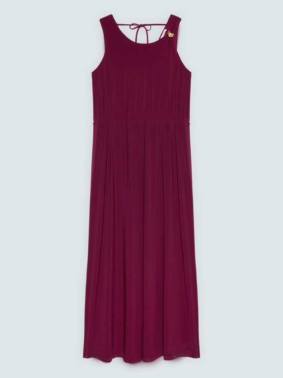 Langes Jerseykleid mit R&uuml;ckenausschnitt