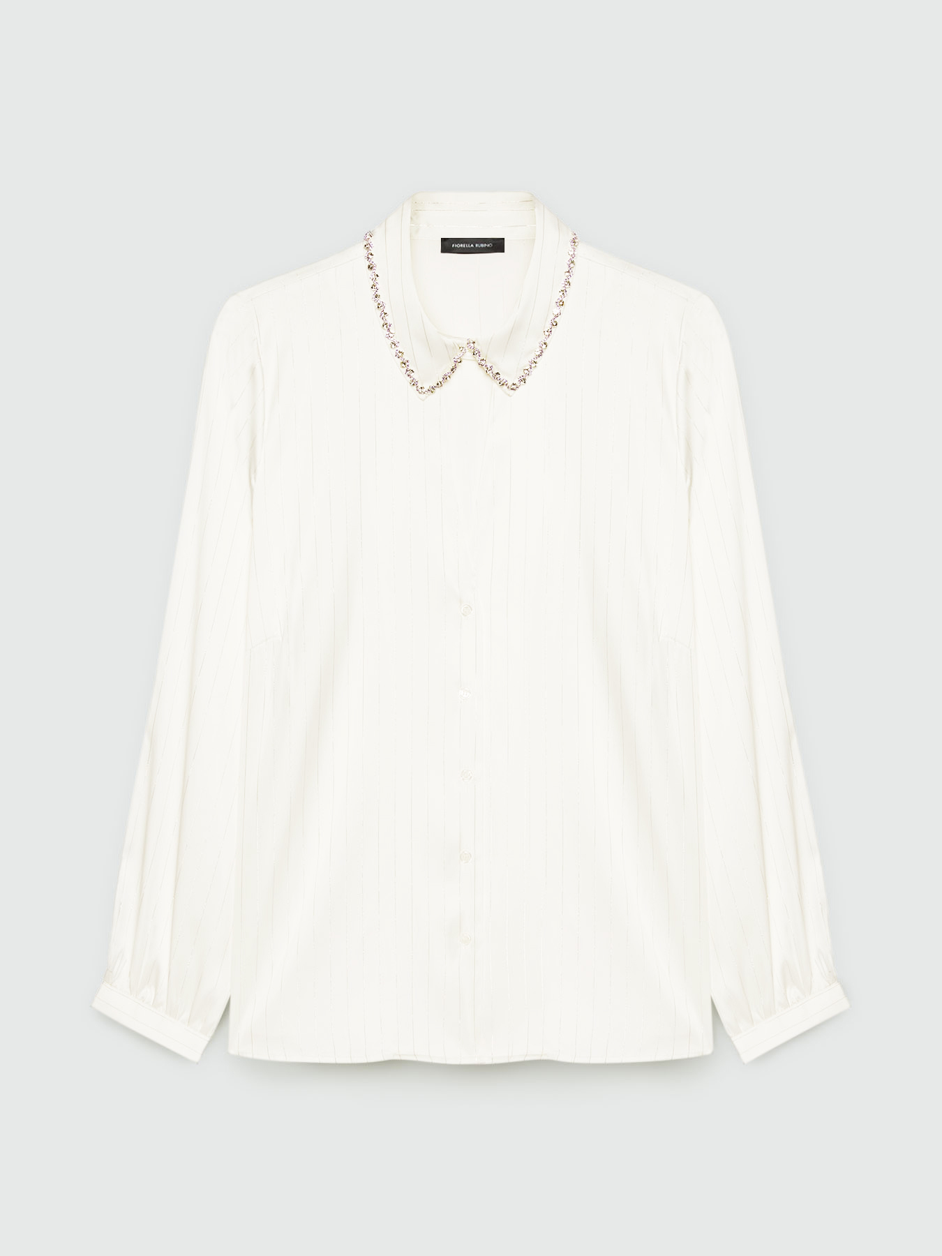 Chemise avec une d&eacute;coupe en forme de goutte et col brod&eacute; image number 5