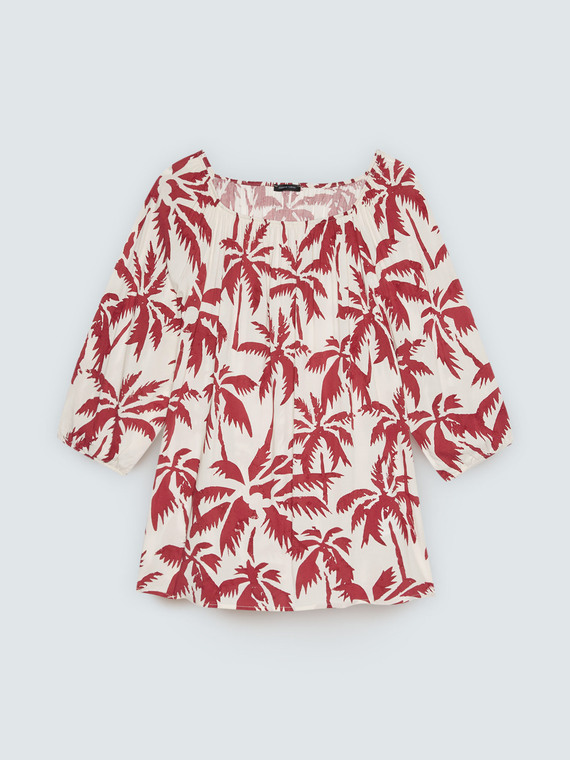 Blusa off-shoulder con estampado