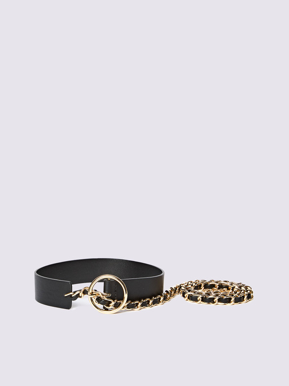 Chain belt with round buckle