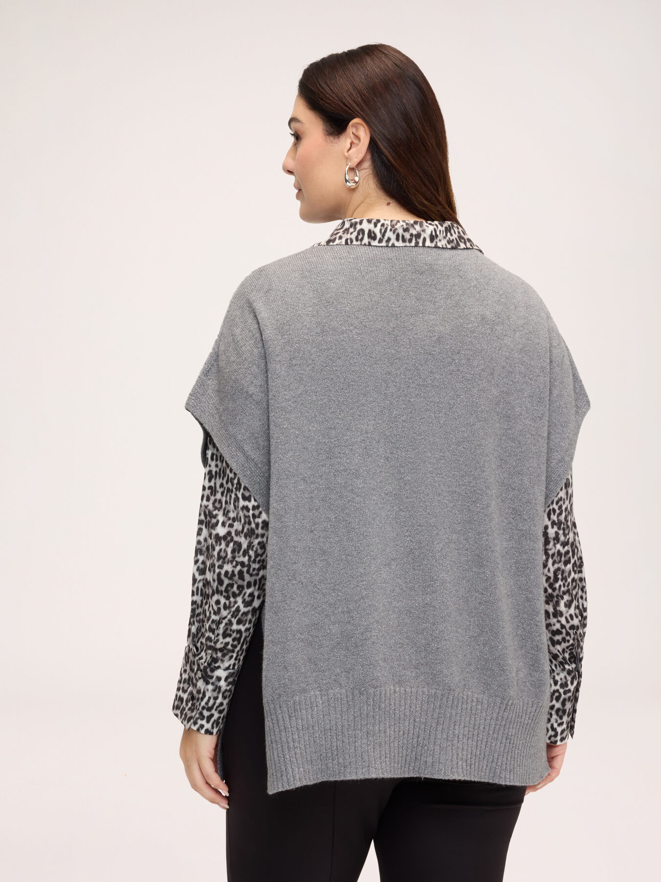 Open vest in viscose blend image number 1