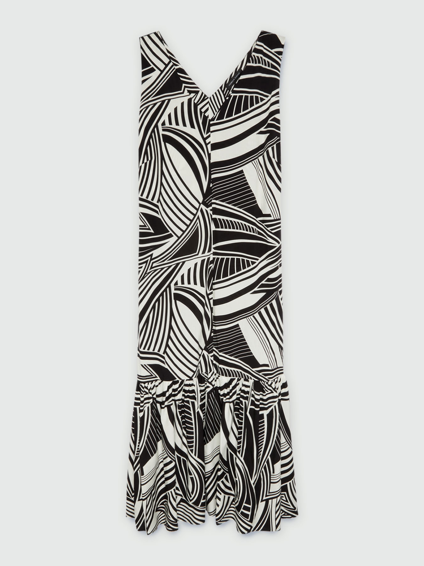 Vestito lungo stampa black and white image number 4