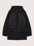 Bi-material down jacket with hood image number 4
