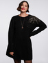 Long sweater with snow flake embroidery image number 0