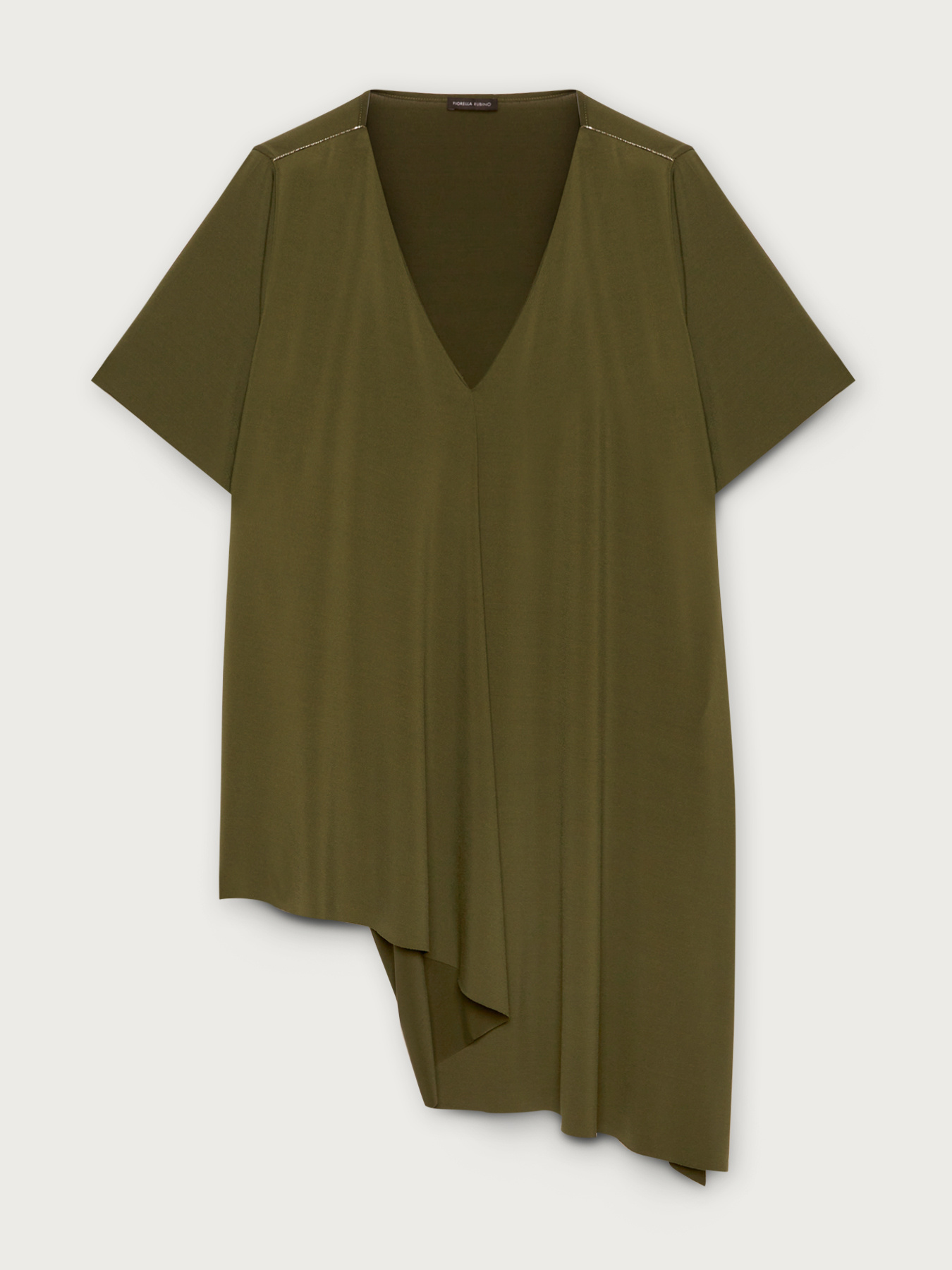 Blusa lunga in jersey con ricamo image number 3