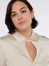 Camicia in raso con scollo cut out image number 3