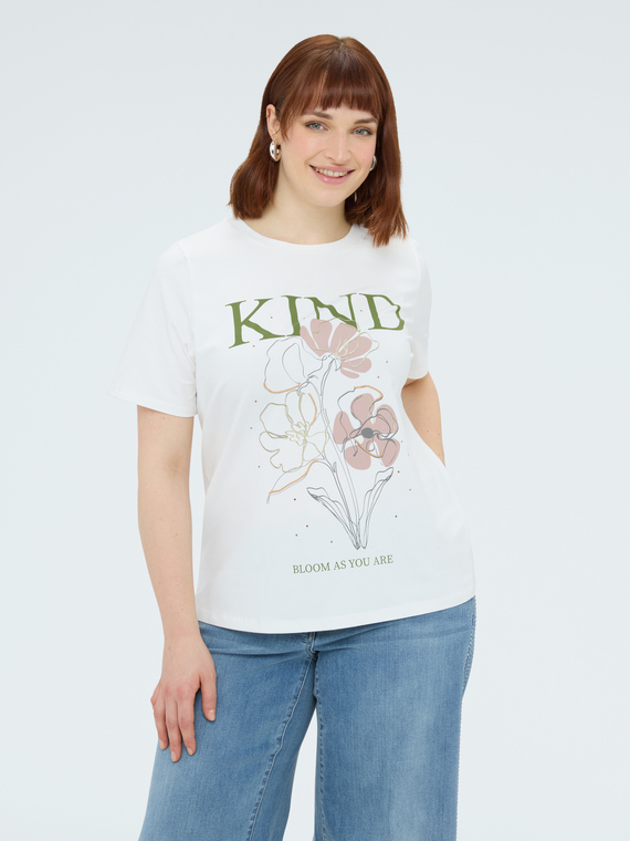 T-Shirt aus Baumwolle mit Blumendruck
