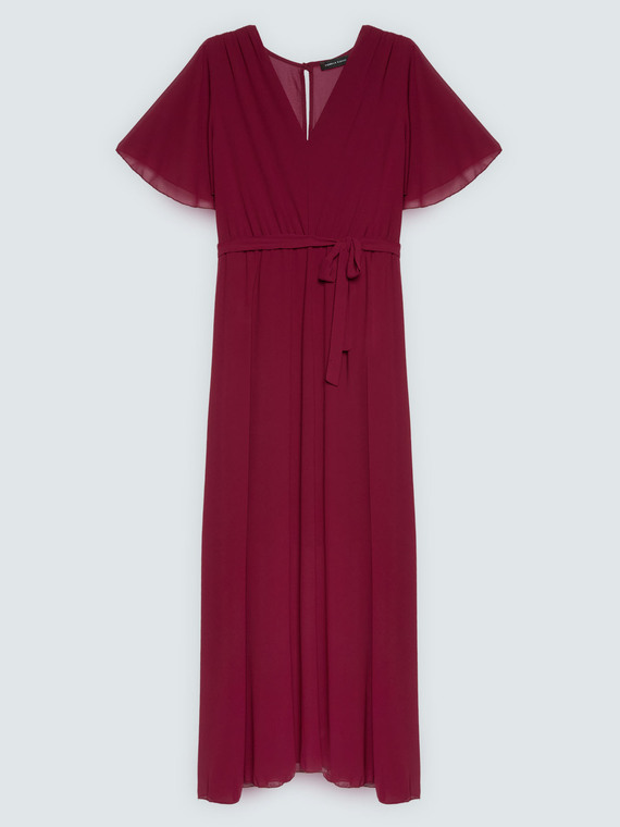 DREAM Kleid aus Georgette mit V-Ausschnitt