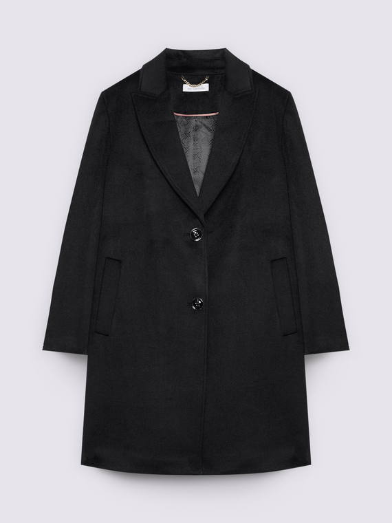Cappotto lungo misto lana con bottoni