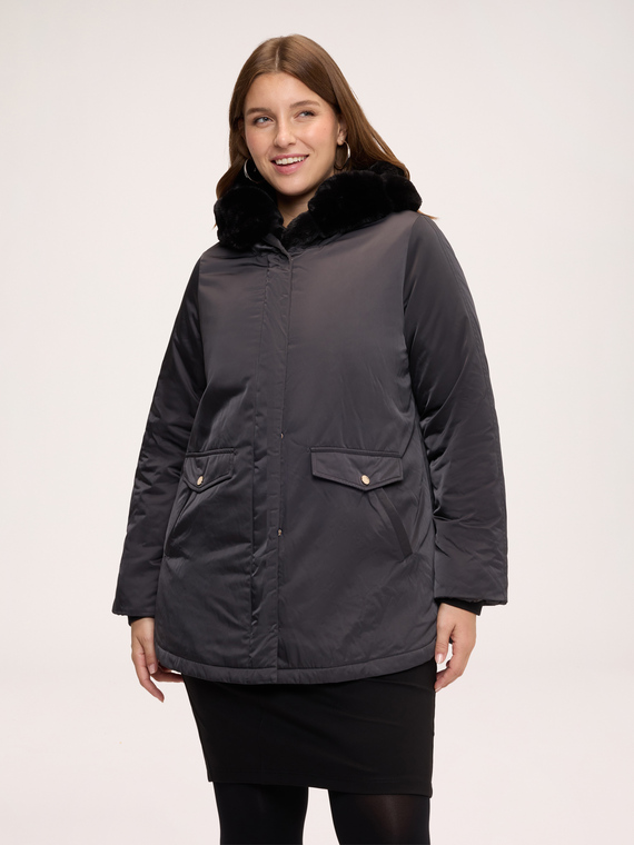 Smooth down jacket with hood and Sorona&reg; padding