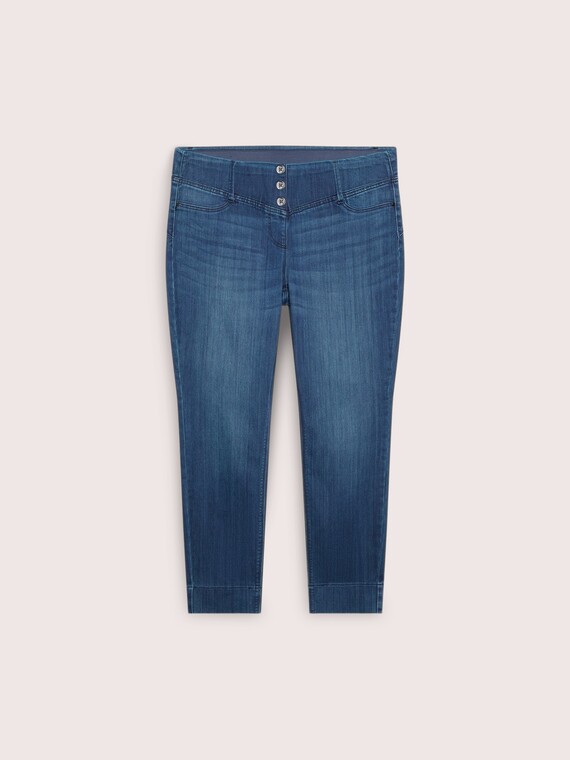 Blue jeggings with decorative buttons