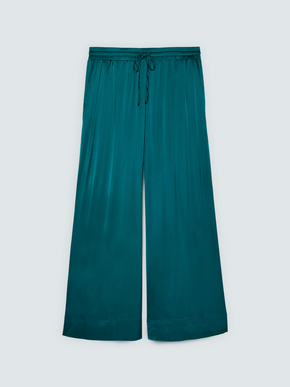 Pantalon Wide Leg en satin de viscose