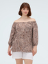 Off-shoulder blouse with print image number 2