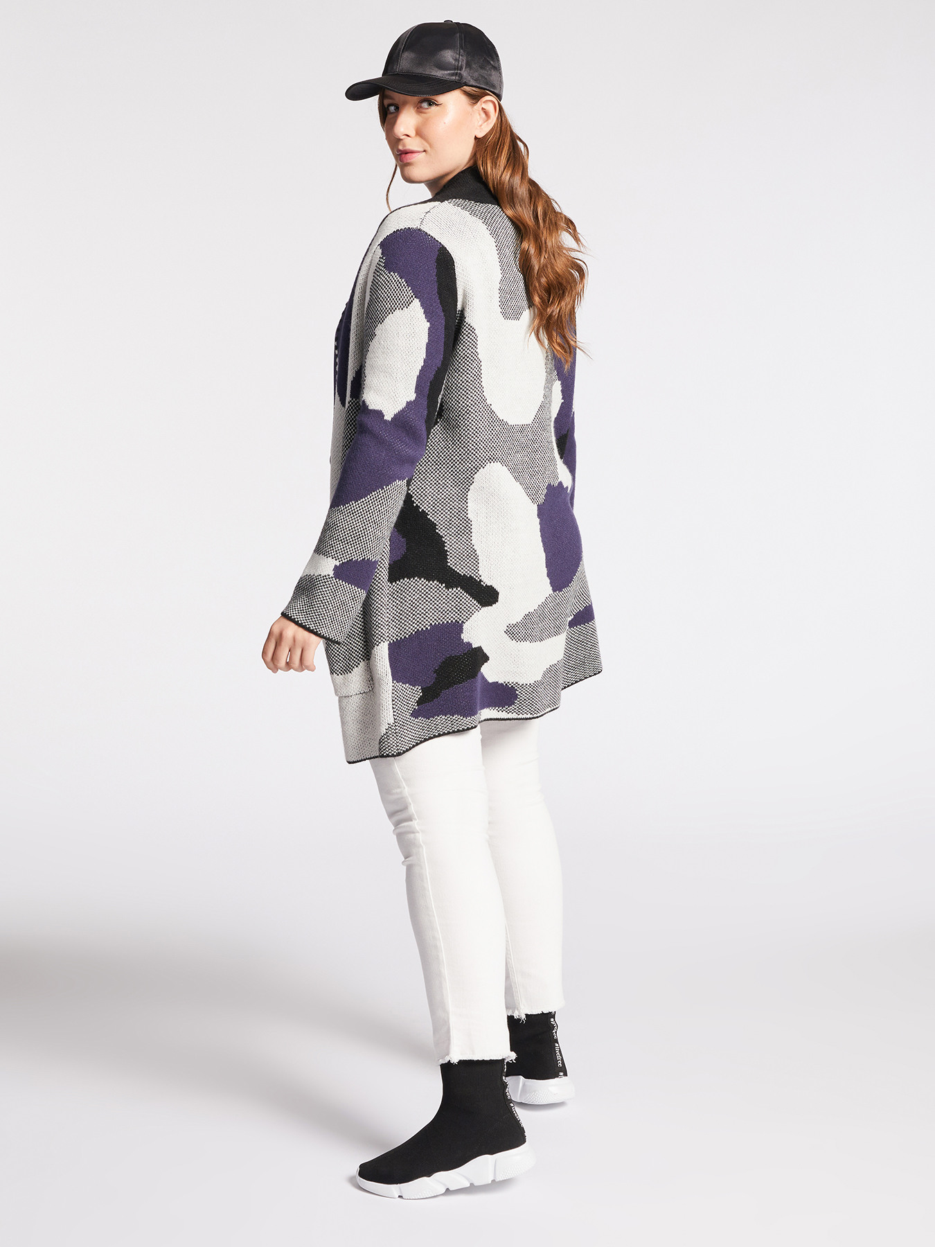 Langer Cardigan mit Tarnmuster image number 1