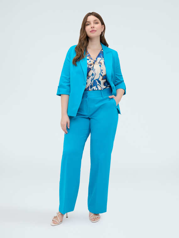 Blazer in misto cotone con risvolti