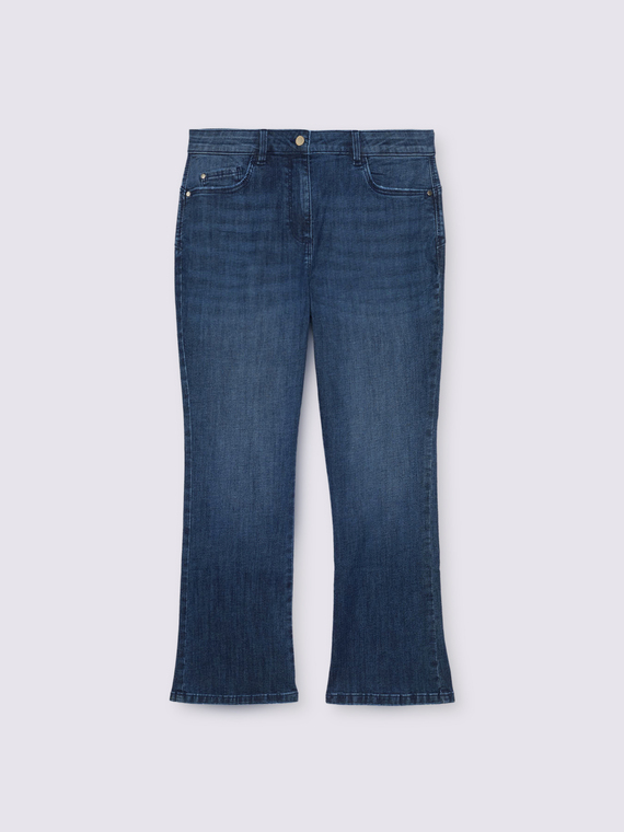 Jean kick flare lavage bleu