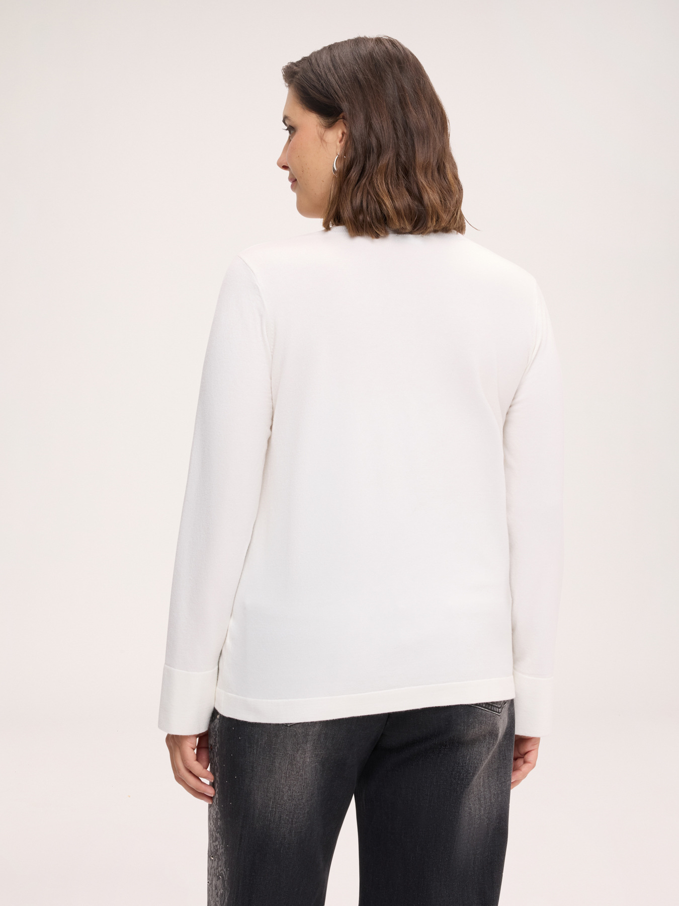 Viscose blend sweater with metallic appliqu&eacute;s image number 1
