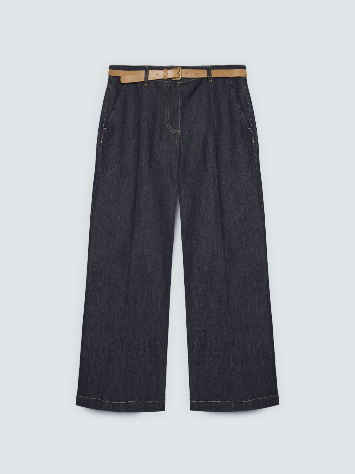 Wide Leg Jeans with removable belt image number 4