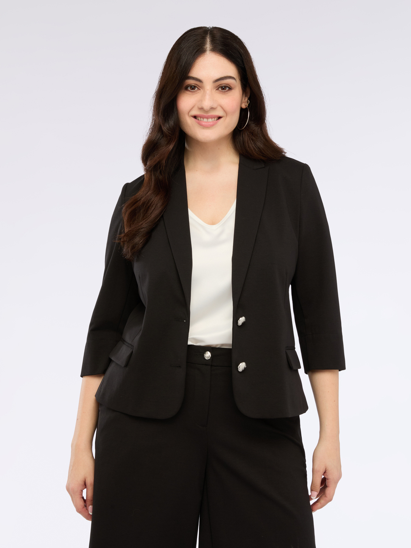 Milano stitch blazer with 3/4 sleeves image number 4