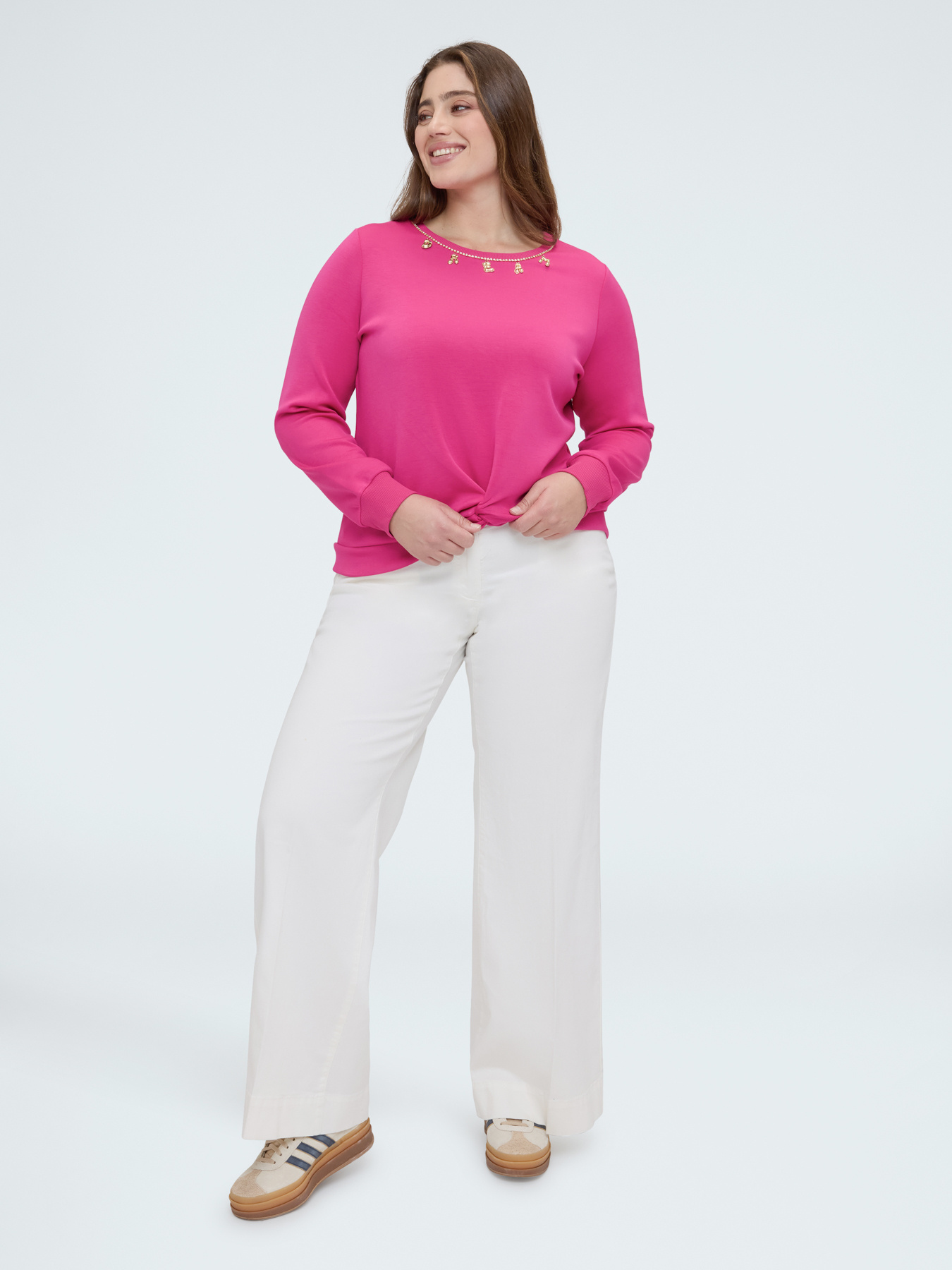 Sweat avec d&eacute;tail n&oelig;ud et lettrage dream image number 3