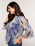 Tie-dye print blouse with strings image number 2