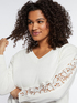 Sweater with macramé lace image number 2