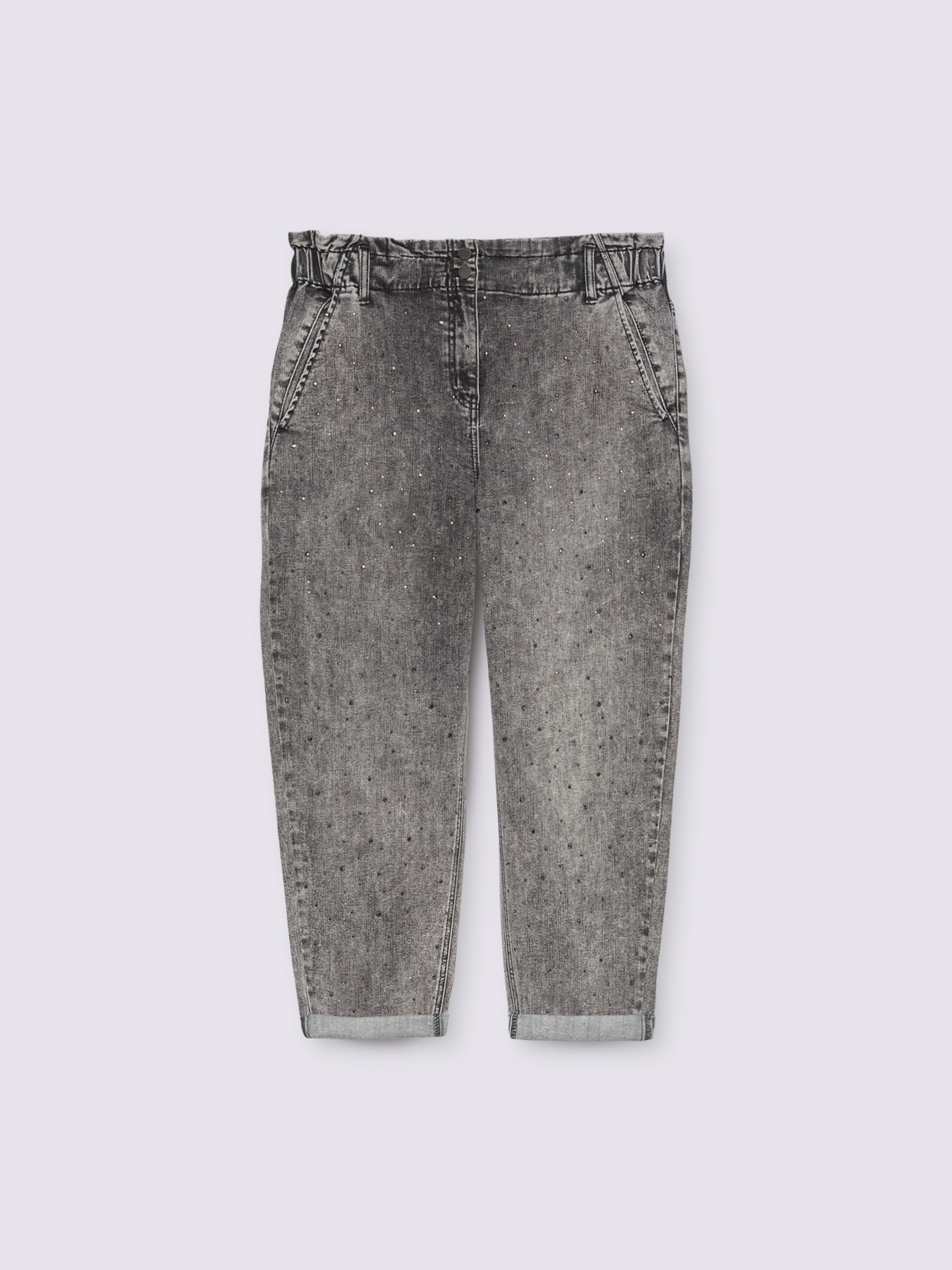 Balloon-Jeans im Used-Look mit leuchtenden Applikationen image number 5