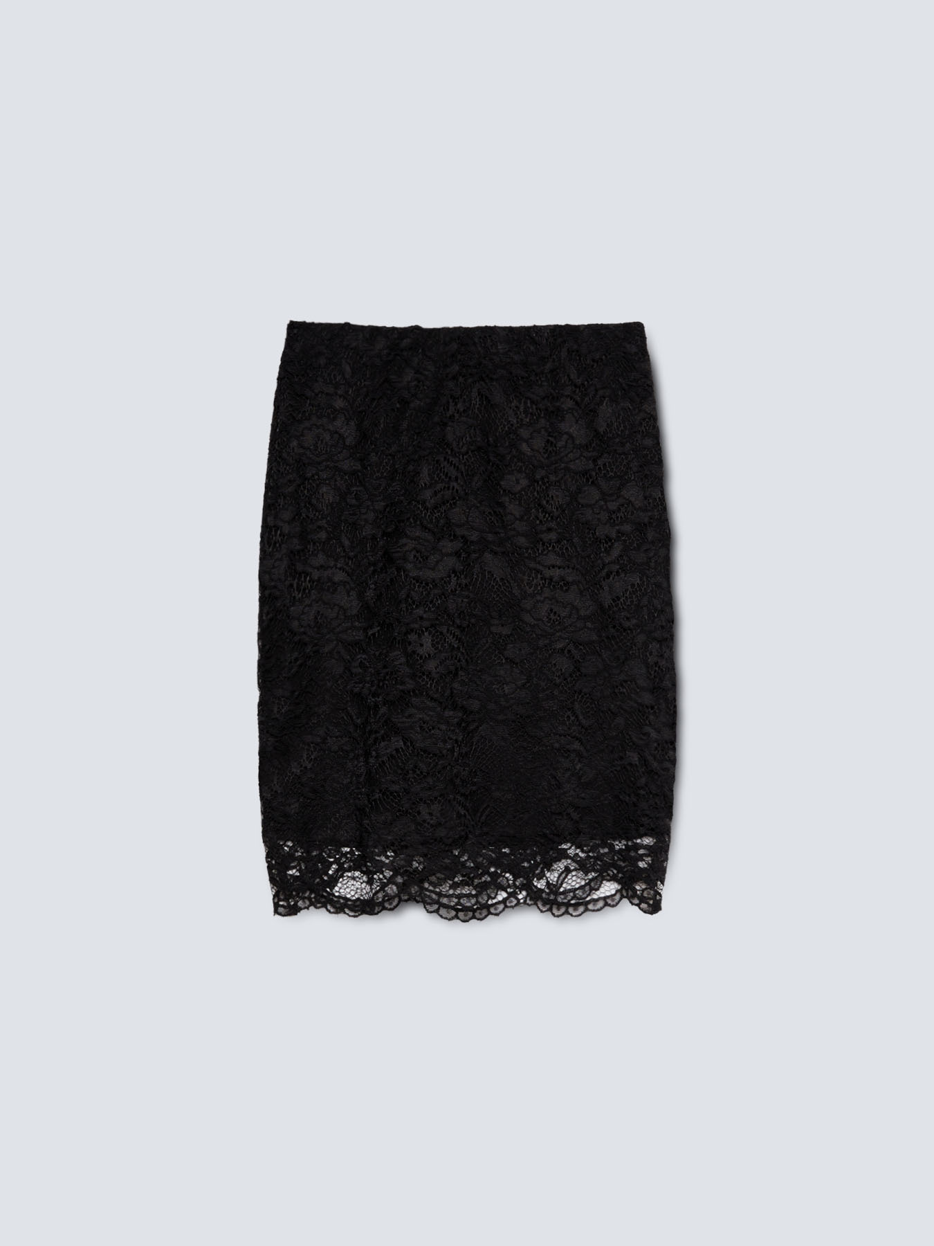 Falda de tubo con encaje image number 3