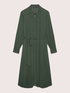 Langes plissiertes Hemdblusenkleid aus Georgette image number 4