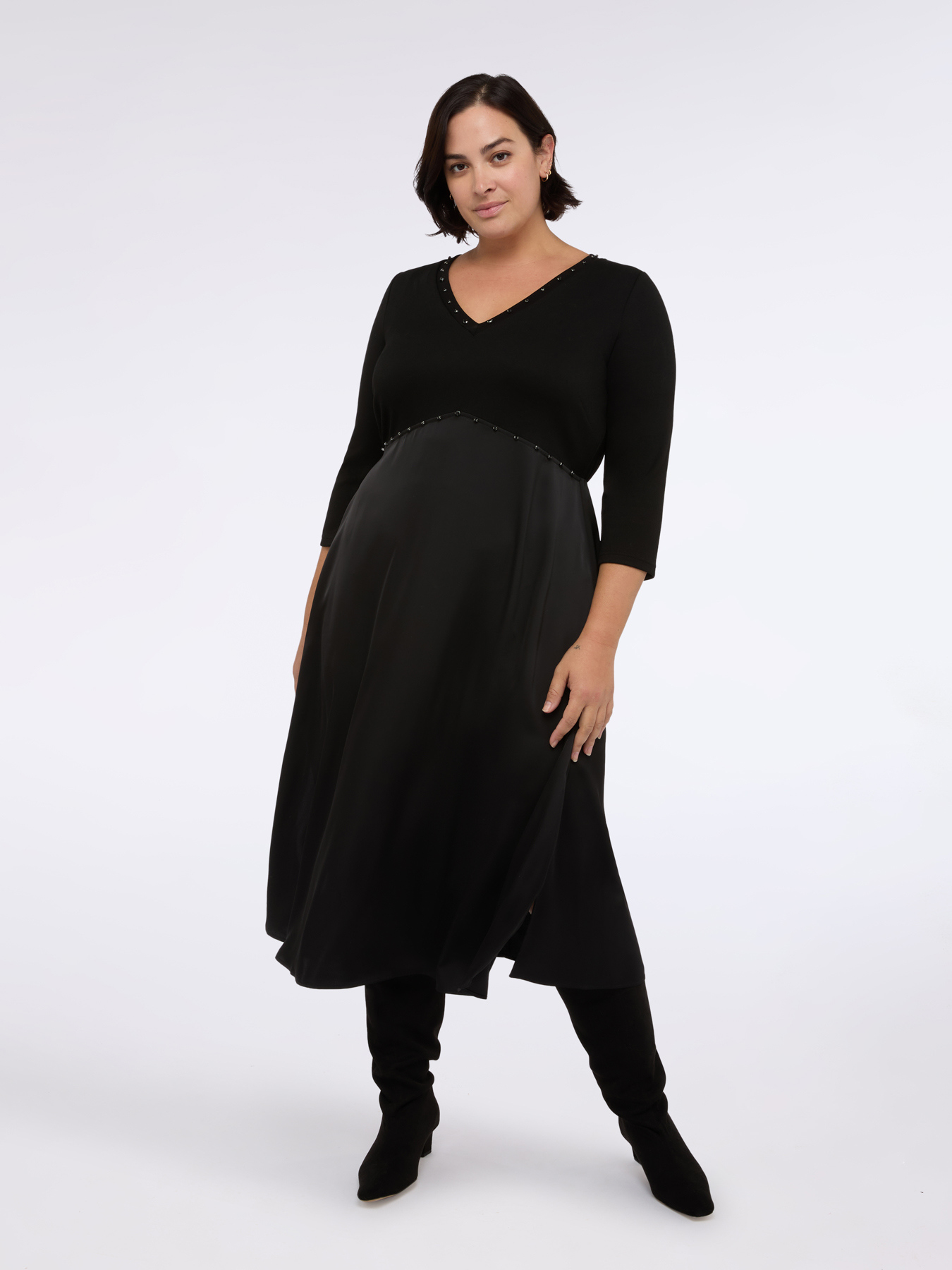 Robe PRETTY hybride avec d&eacute;collet&eacute; en V image number 2