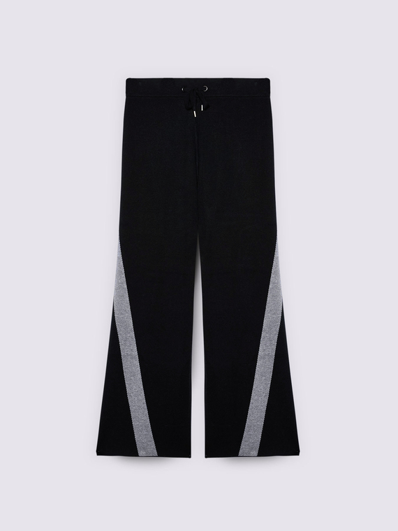 Flared knit pants in viscose blend