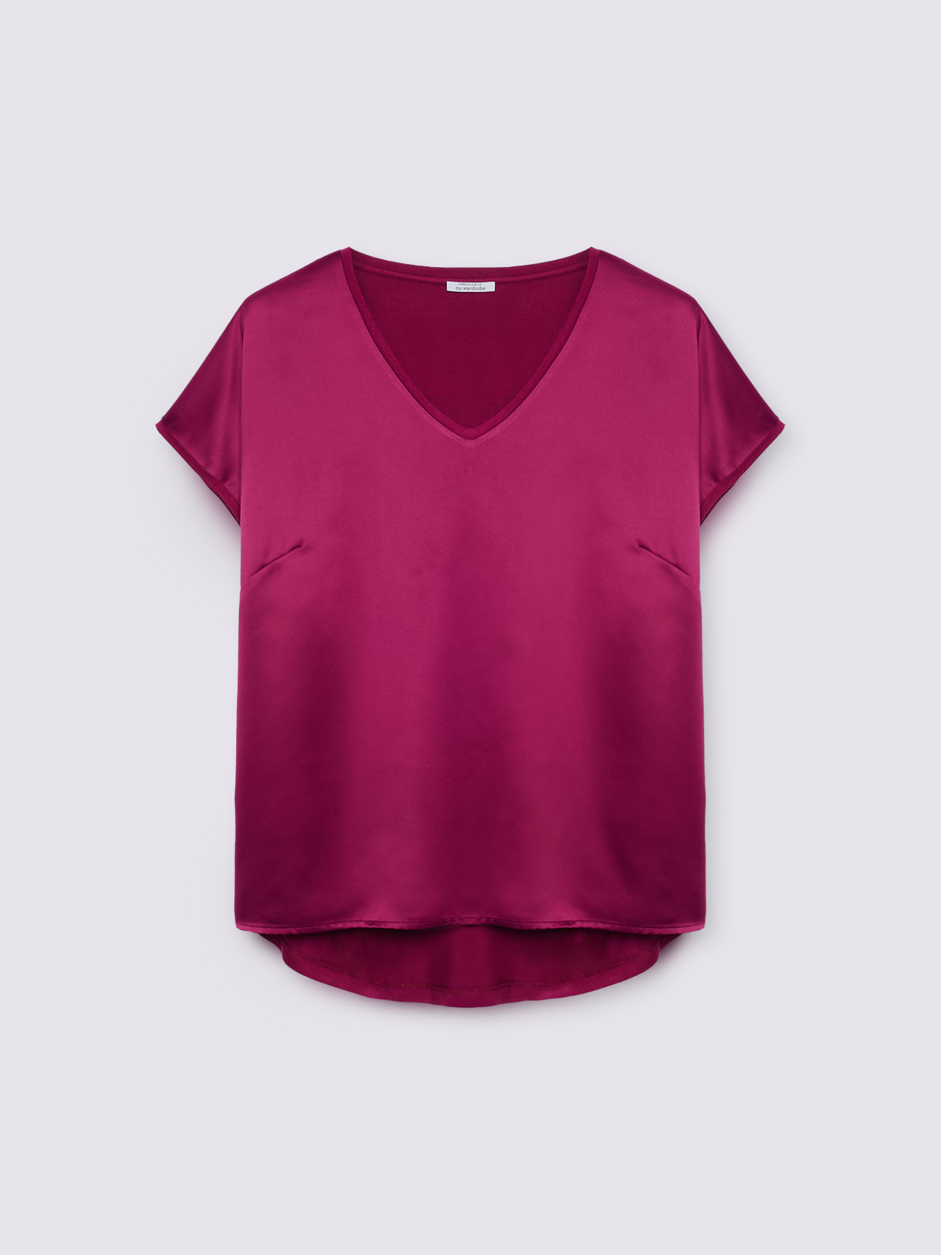 Two-material V-neck T-shirt image number 4