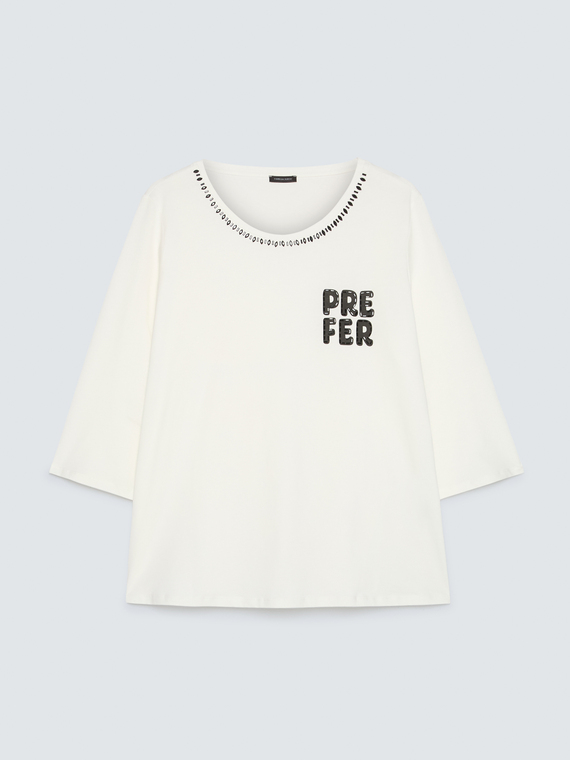 T-shirt in cotone con scritta