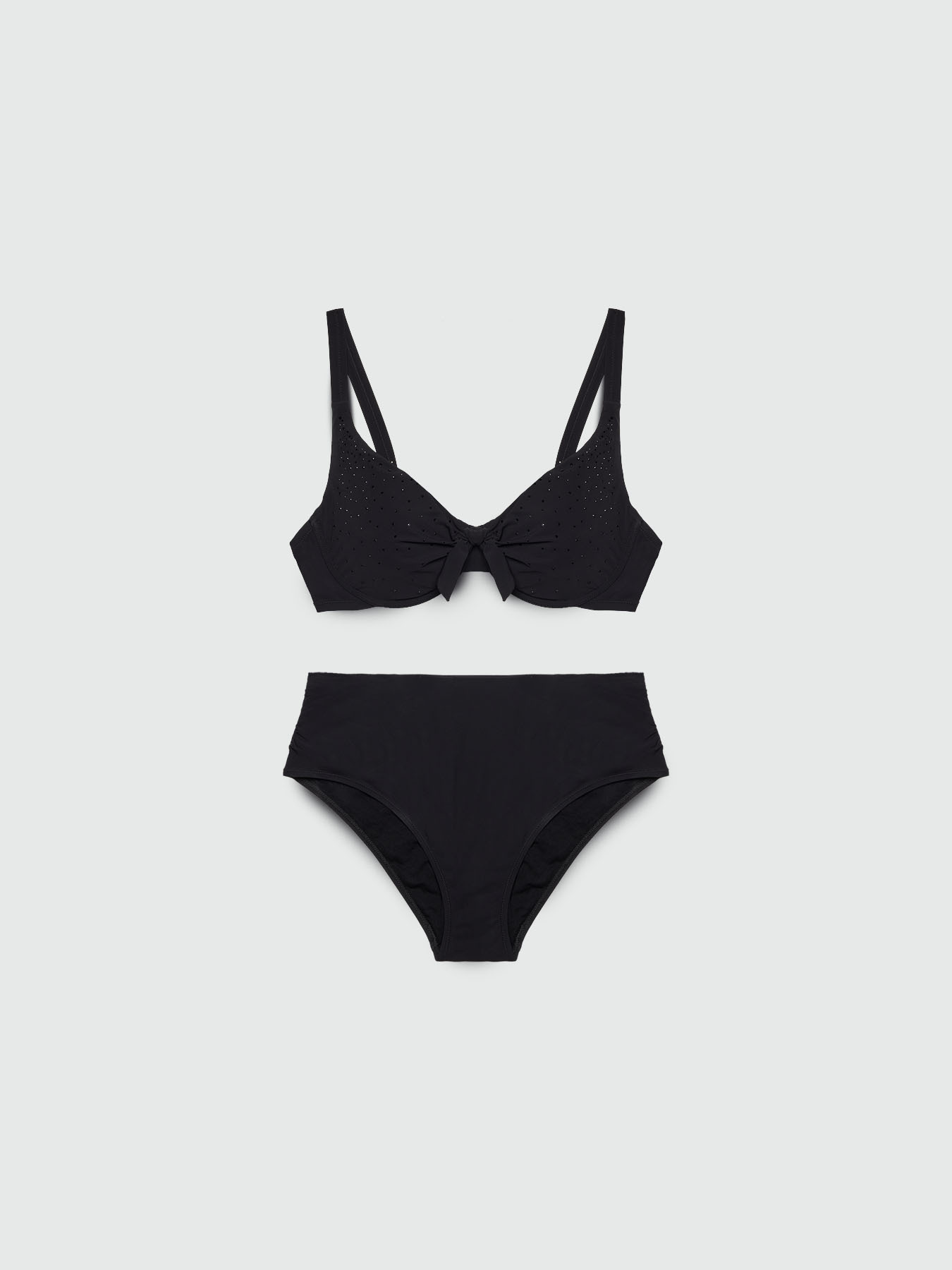 Bikini mit Schleife und Ton-in-Ton-Kristall image number 5