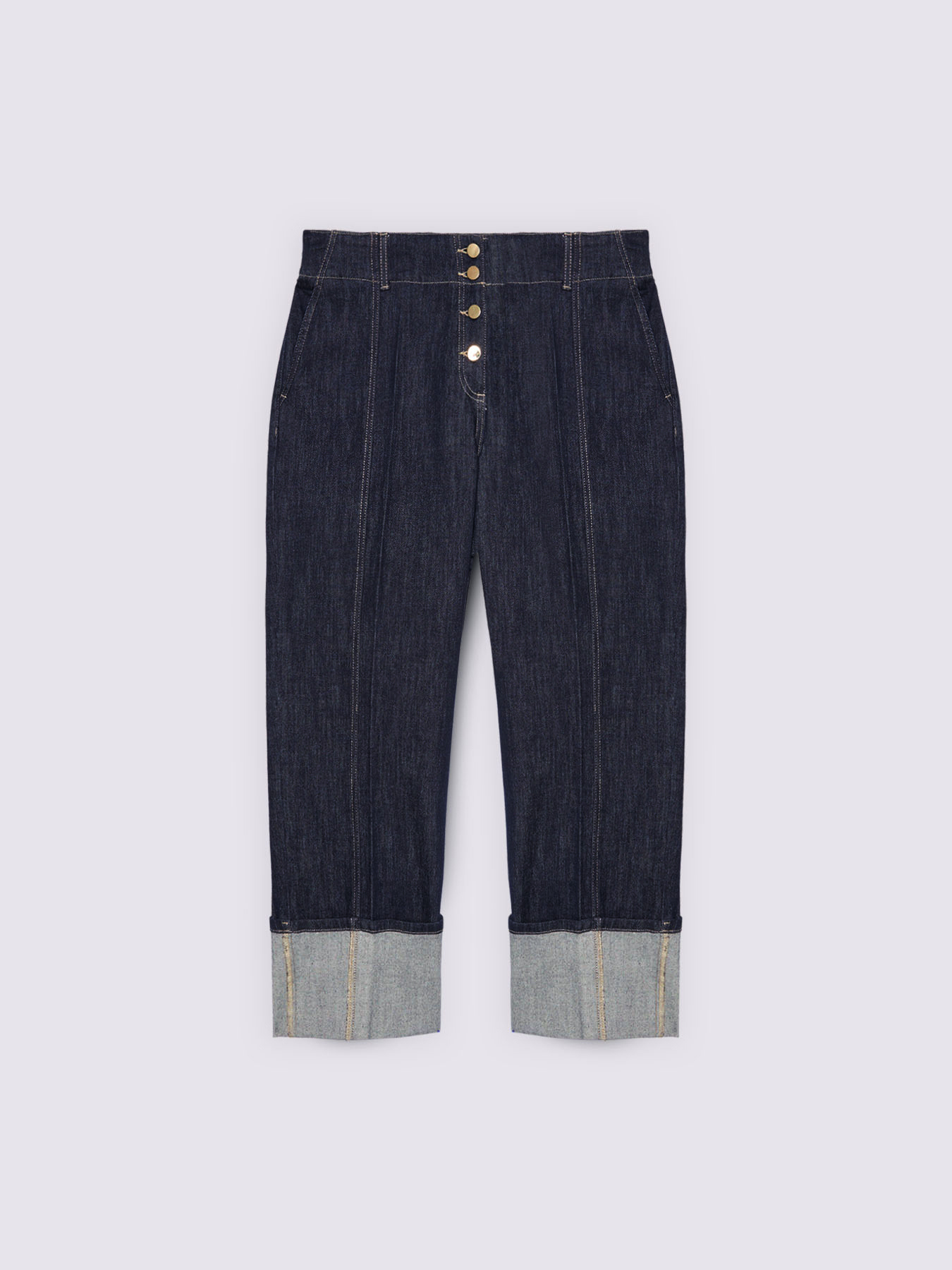 Cropped jeans with maxi cuff image number 5