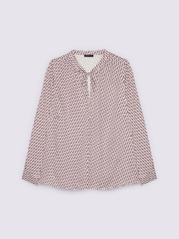 Blouse imprim&eacute; g&eacute;om&eacute;trique en satin