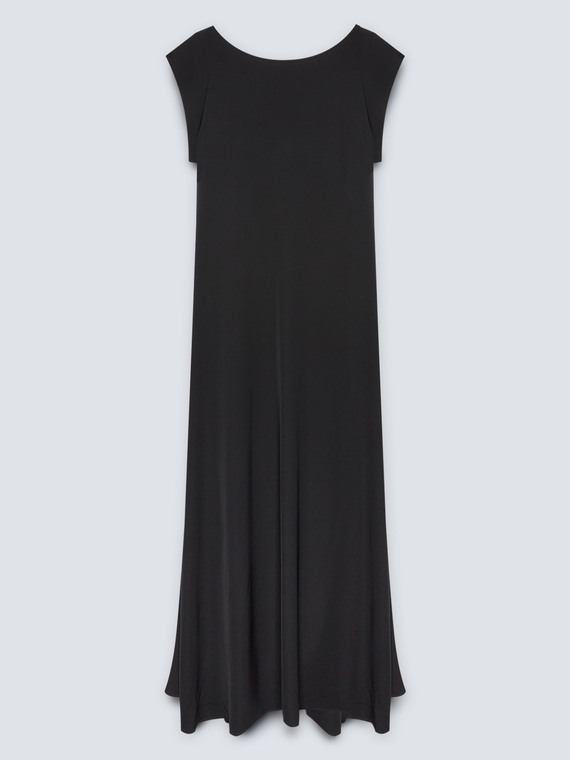 Langes schwarzes Kleid Doppel-Look