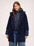Daunenjacke mit Kapuze aus zwei Materialien image number 0