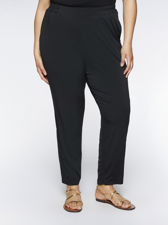 Soft trousers with elastic waistband