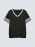 T-shirt in TENCEL™ with Vichy trims image number 4
