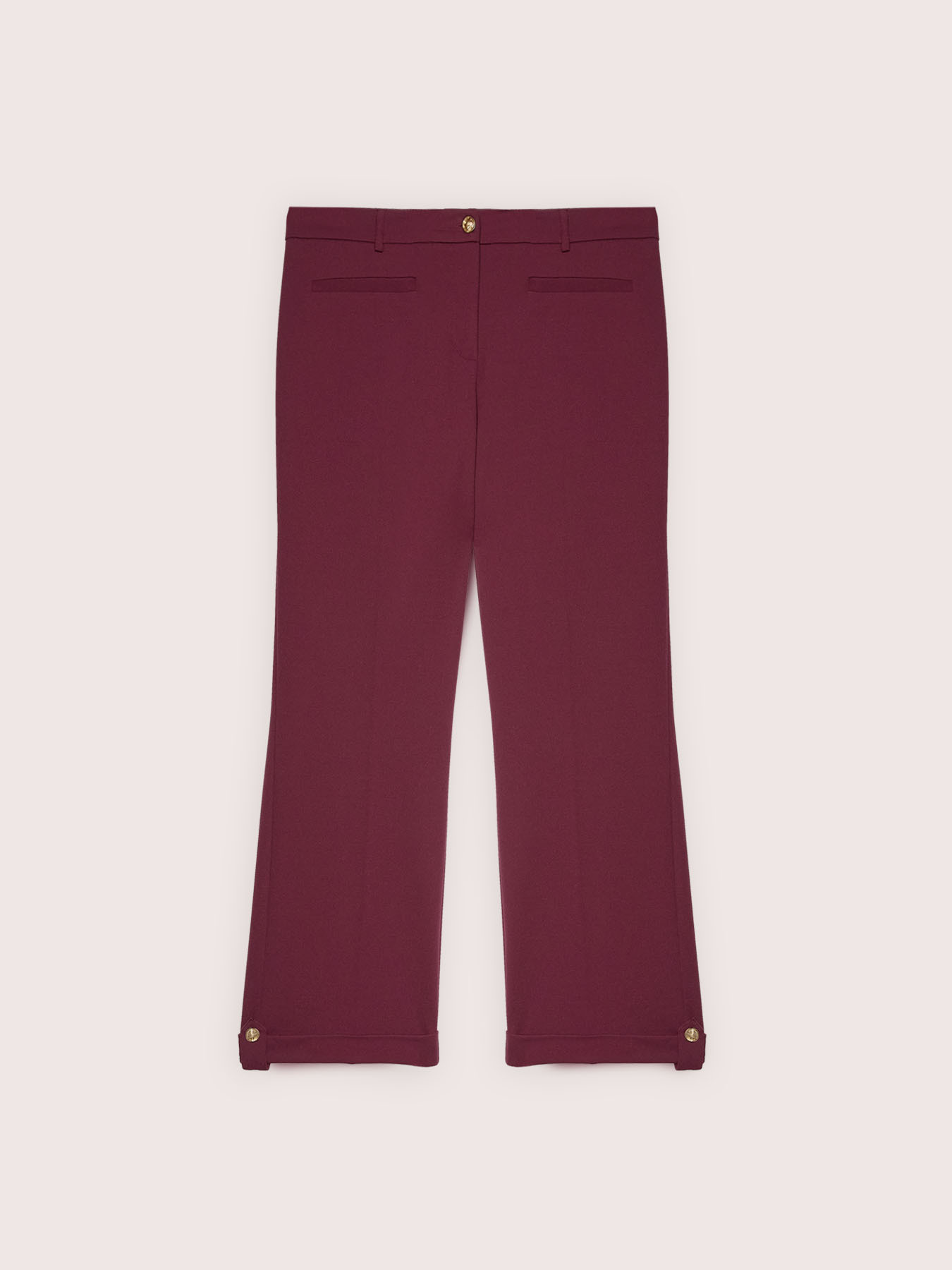 Cropped trousers with turn-up and button image number 5