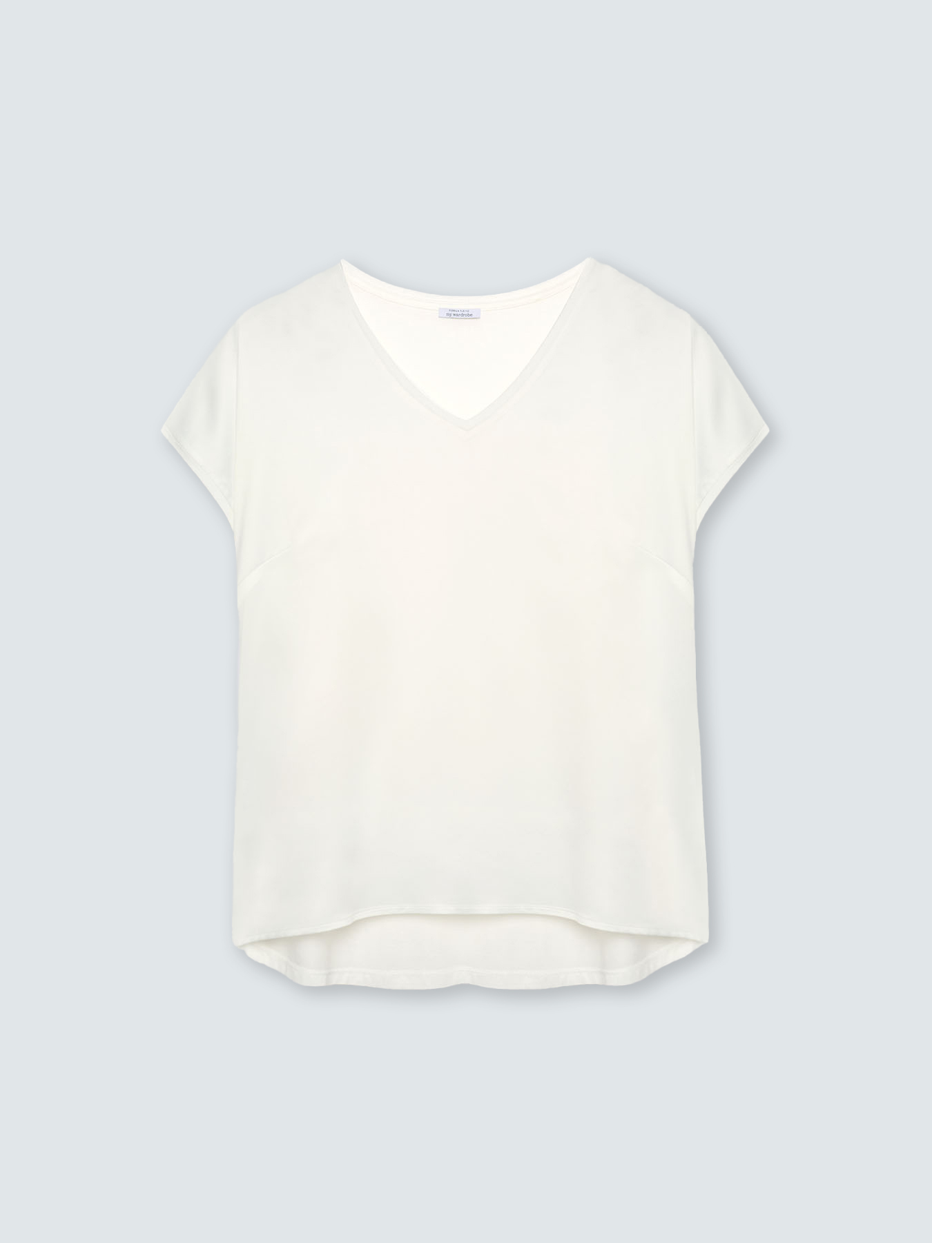 Zweistoffiges T-Shirt mit V-Ausschnitt image number 0