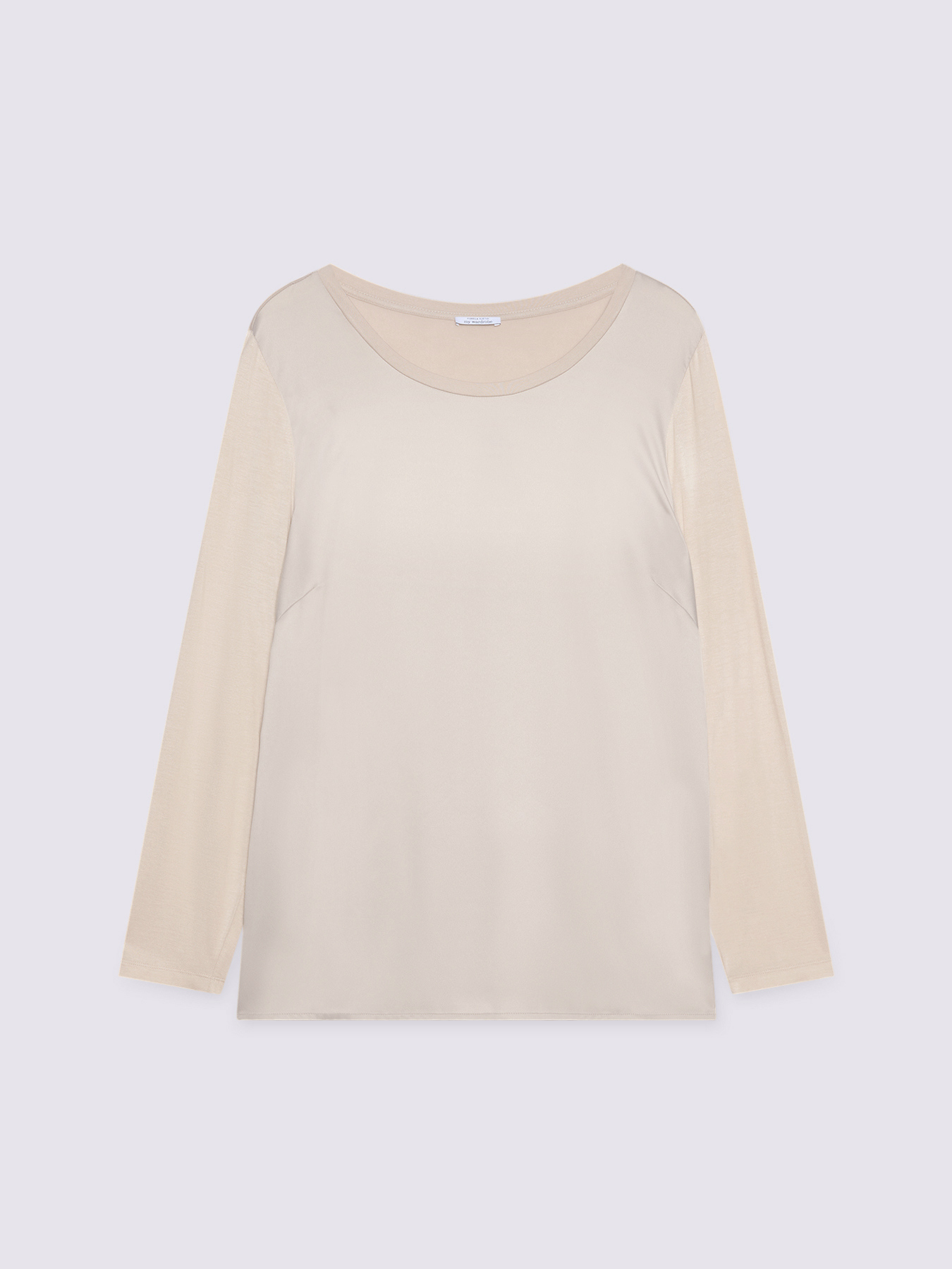 Two-material long-sleeved T-shirt image number 4